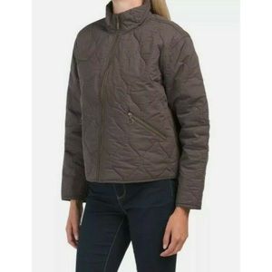 LUCKY BRAND Carry On Quilted Cotton Cropped High Neck Lightweight Jacket